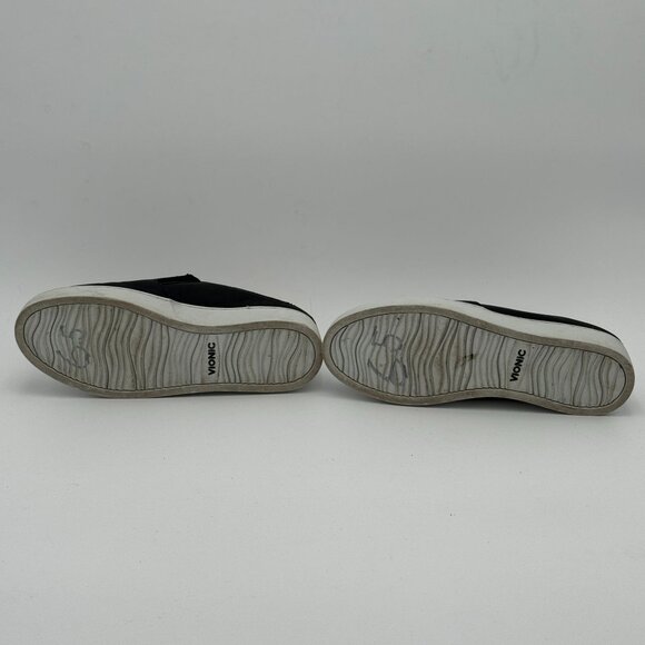 Vionic Dakota Womens 6.5 Black Genuine Leather Slip On Mule Flats Comfort Casual - Picture 5 of 11